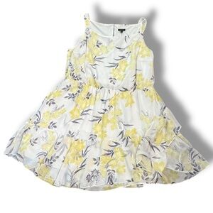 NWT Lane Bryant Fit and Flare Yellow Floral Dress Ruffle Plus Size Women’s Sz 28